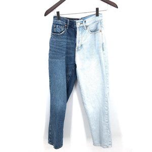 PacSun High Rise straight Half + Half jeans two tone denim blue denim 24 women's